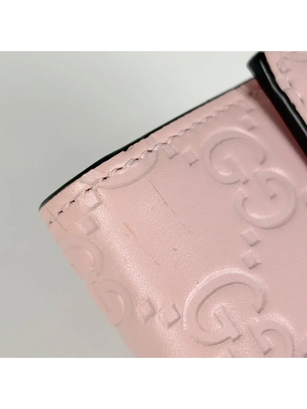 Gucci Wallet Guccissima Linea Cat Bifold Leather Pink